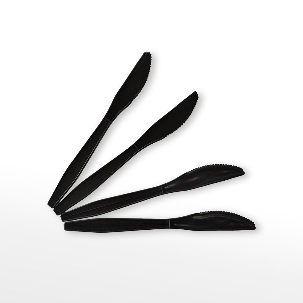 Disposable Black Plastic Knife PS Food Grade Knife