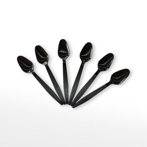 Disposable Black Plastic Spoon – PS Heavy Duty Food Grade Spoon