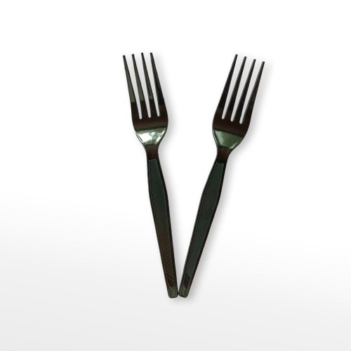 Disposable Black Plastic Fork PS Heavy Duty Fork Premium