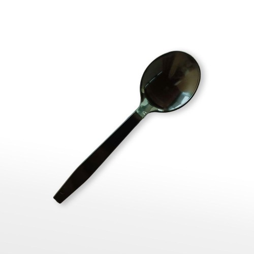 Disposable Black Plastic Spoon  PS Heavy Duty Spoon
