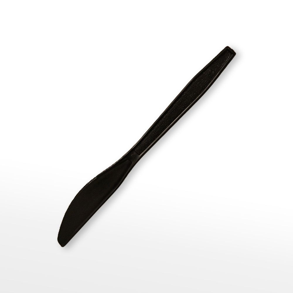 Disposable Black Plastic Knife PS Food Grade Knife Premium
