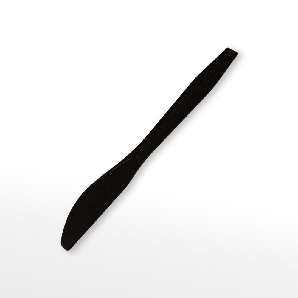 Disposable Black Plastic Knife PS Food Grade Knife Premium