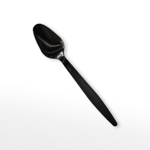 Disposable Black Plastic Spoon – PS Heavy Duty Food Grade Spoon